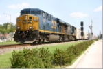 CSX 5325 + 5256 heads south out of the siding after meeting Q452 